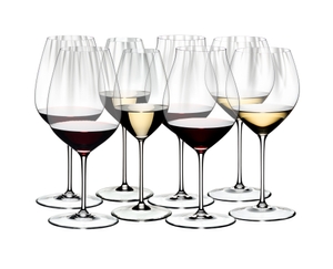 Special Offer - RIEDEL Performance Tasting Set filled with a drink on a white background