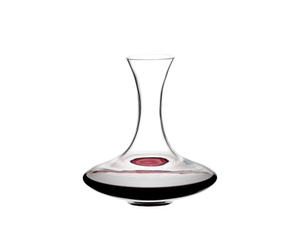 A RIEDEL Ultra Decanter filled with red wine.