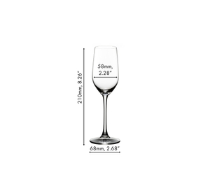 A filled RIEDEL Tequila glass on a white background