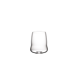 SL RIEDEL Stemless Wings + Decanter on a white background