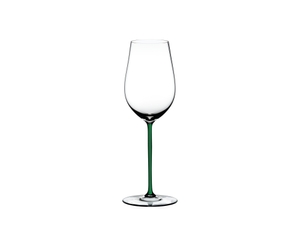 RIEDEL Fatto A Mano Riesling/Zinfandel Green on a white background