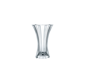 NACHTMANN Saphir Vase - 18cm | 7in gefüllt mit einem Getränk auf weißem Hintergrund