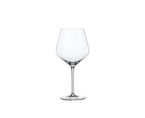 SPIEGELAU Style Burgundy filled with a drink on a white background