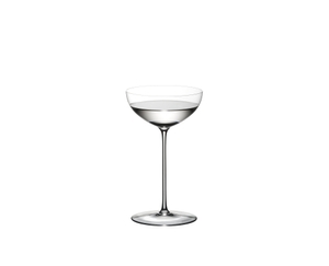 RIEDEL Superleggero Coupe/Cocktail/Moscato filled with a drink on a white background