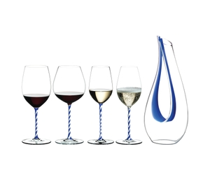 RIEDEL Fatto A Mano Cabernet/Merlot - blue white twisted - Hotel du Cap Eden Roc Edition in the group