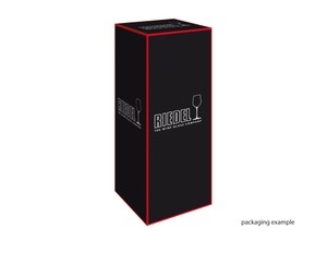 Sample packaging of a RIEDEL Cornetto Confetti Decanter Pink single pack. 