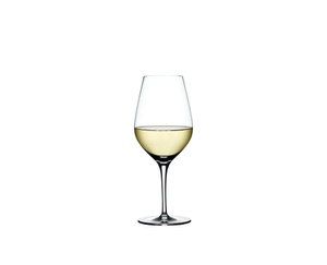 SPIEGELAU Authentis White Wine filled with a drink on a white background