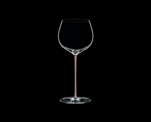 RIEDEL Fatto A Mano Oaked Chardonnay Pink R.Q. on a black background
