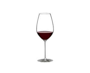 RIEDEL Veritas Cabernet Shiraz filled with a drink on a white background