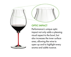 RIEDEL Fatto A Mano Performance Pinot Noir mit rotem Stiel a11y.alt.product.optical_impact