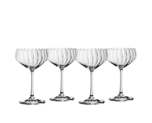 4 empty SPIEGELAU Lifestyle Coupette glasses side by side