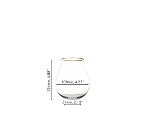 A RIEDEL Gin Set Limited Edition Gold Rim glass filled with gin tonic on a white background.