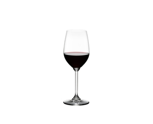 RIEDEL Wine Riesling/Zinfandel filled with a drink on a white background