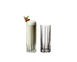 RIEDEL Drink Specific Glassware Fizz filled with a drink on a white background