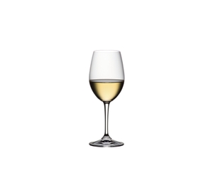 RIEDEL Degustazione White Wine filled with a drink on a white background