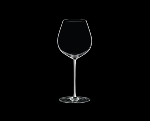 RIEDEL Fatto A Mano Alte Welt Pinot Noir Weiß R.Q. auf schwarzem Hintergrund