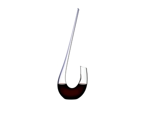 RIEDEL Winewings Decanter filled with a drink on a white background