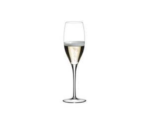 RIEDEL Sommeliers Restaurant Vintage Champagne filled with a drink on a white background