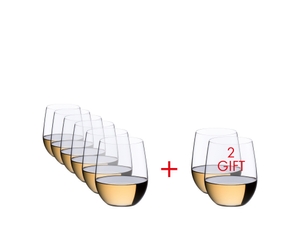 RIEDEL O Wine Tumbler Viognier/Chardonnay Pay 6 Get 8 filled with a drink on a white background