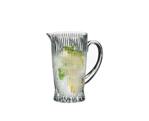 RIEDEL Tumbler Collection Fire Pitcher filled with a drink on a white background