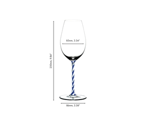 RIEDEL Fatto A Mano Champagne Wine Glass - blue white twisted - Hotel du Cap Eden Roc Edition 