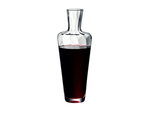 RIEDEL Decanter Mosel filled with a drink on a white background
