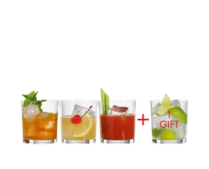 SPIEGELAU Special Glasses Mixdrink filled with a drink on a white background