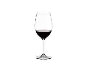 RIEDEL Wine Syrah/Shiraz filled with a drink on a white background