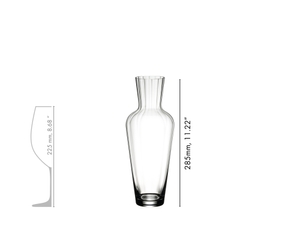 A RIEDEL Mosel Decanter on a white background with product dimensions: Height: 245 mm | 11.22 inch.