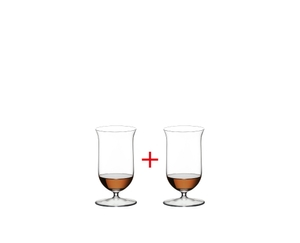 RIEDEL Sommeliers Single Malt Whisky Value Gift Pack filled with a drink on a white background