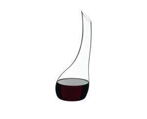 RIEDEL Decanter Cornetto Mini R.Q. filled with a drink on a white background