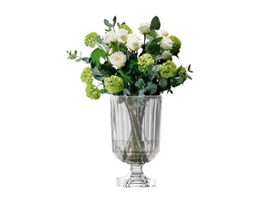 NACHTMANN Minerva Footed Vase, 31.5cm | 12.4in filled with a drink on a white background