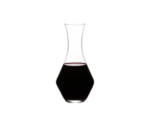 RIEDEL Decanter Merlot filled with a drink on a white background