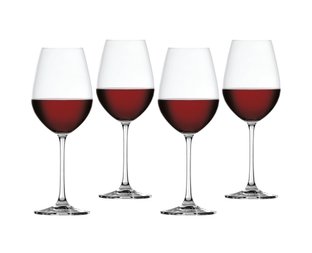 Spiegelau Salute Classic Stemmed Crystal Red Wine Glasses Gift Set of 4 