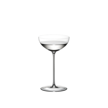 RIEDEL Superleggero Coupe/Cocktail filled with a drink on a white background