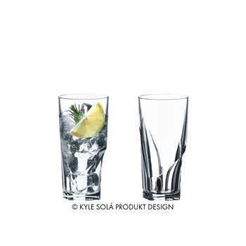 RIEDEL Tumbler Collection Louis Long Drink filled with a drink on a white background