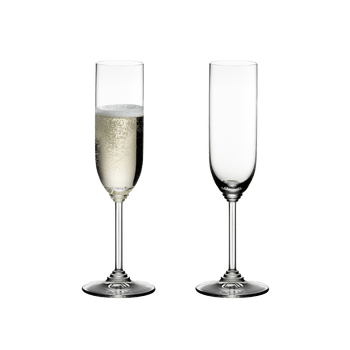 RIEDEL Wine Champagne Glass filled with a drink on a white background