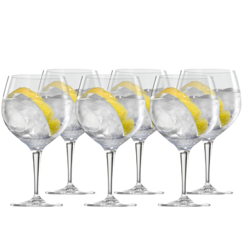SPIEGELAU BBQ & Drinks Gin & Tonic Set/6 filled with a drink on a white background