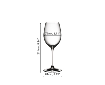 A RIEDEL Vinum Sauvignon Blanc/Dessertwine glass filled with a Sauvignon Blanc on white background