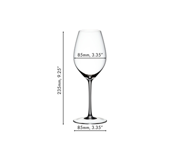 A RIEDEL Sommeliers Champagne Wine Glass filled with champagne against a white background.