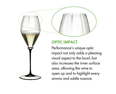 RIEDEL Fatto A Mano Performance Champagne Glass Black Stem a11y.alt.product.optical_impact