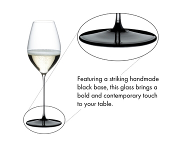 RIEDEL Fatto A Mano Black Tie Champagne Wine Glass/Sauvignon Blanc 