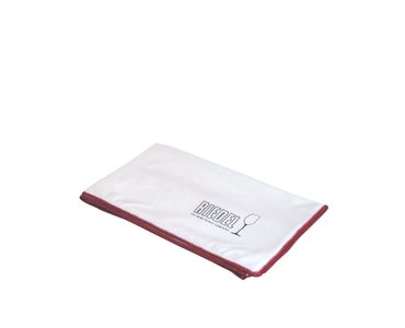 RIEDEL Microfibre Polishing Cloth filled with a drink on a white background