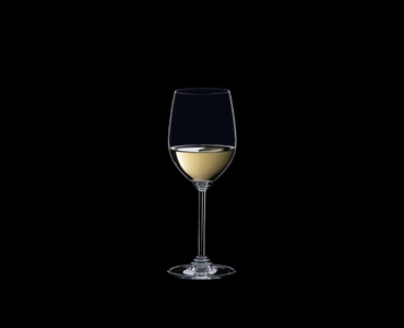 RIEDEL Wine Viognier/Chardonnay filled with a drink on a black background