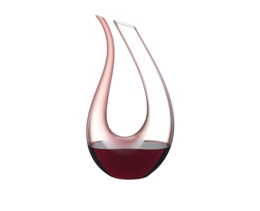 RIEDEL Decanter Amadeo Rosa R.Q. filled with a drink on a white background