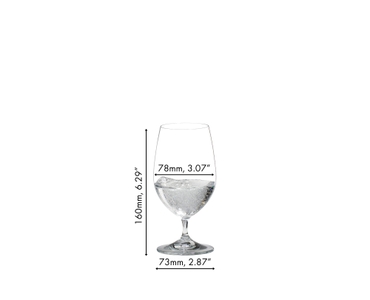 RIEDEL Vinum Gourmet Glass filled with sparkling water on white background