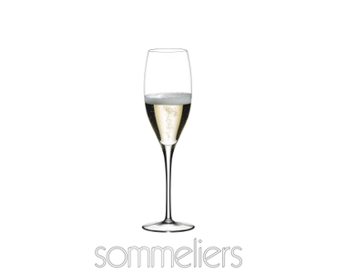 RIEDEL Sommeliers Vintage Champagne Glass filled with a drink on a white background