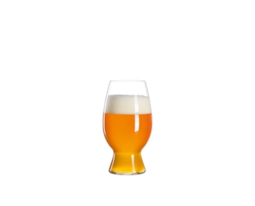 SPIEGELAU Craft Beer Glasses American Wheat Beer filled with a drink on a white background