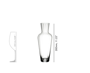 A RIEDEL Mosel Decanter on a white background with product dimensions: Height: 245 mm | 11.22 inch.