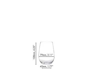 RIEDEL O Wine Tumbler Riesling/Sauvignon Blanc filled with white wine on white background